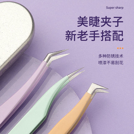 Eyelash tweezers grafting false eyelash tweezers eyelash tweezers flowering golden feather clip beauty tools eyelash clip wholesale