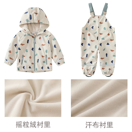 HONEYKING Children's suit Coat Jacket Spring and Autumn Jacket Baby Jacket Outdoor Waterproof Raincoat Rain Pants