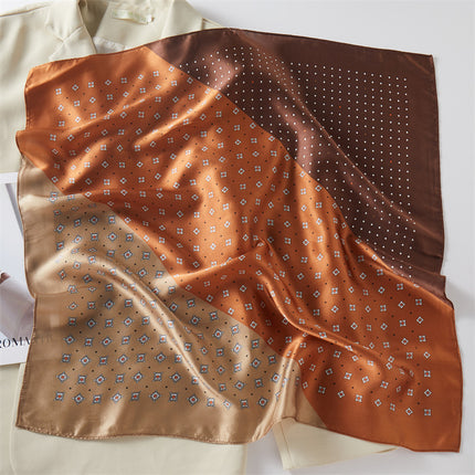 100% Mulberry Silk Silk Scarf 65x 65 Medium Square Scarf Women's Spring and Autumn Matching Shirt Neck Protection Scarf Decorative Thin