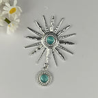 Silver aqua blue beads