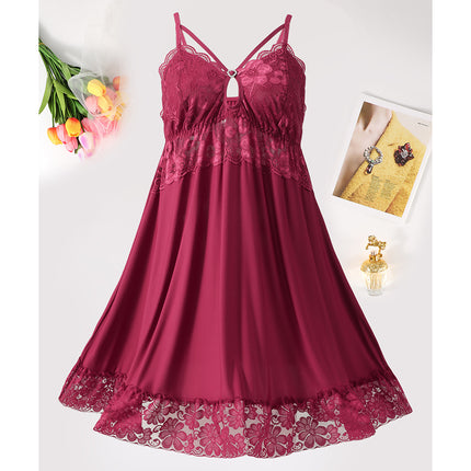 Factory Direct Sales Summer Nightgown, Pajamas, Female Sexy Backless Suspenders, Pure Lust Style Home Clothes Two-Piece Set, One Piece Drop Shipping