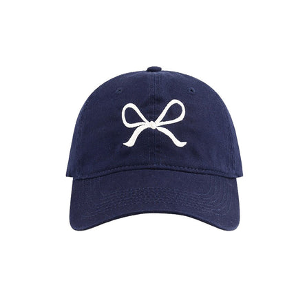 New Cross-Border Sweet Bow Baseball Cap for Women, Spring and Summer Sun Hat, Pure Cotton Six-Panel Soft Top Hat with Japanese Buckle