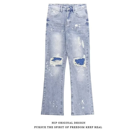 New Arrival All-Match Simple Trendy Trousers Japanese Jeans Lazy Trendy Spring Artistic Youth Popular New Arrival Men's Cotton