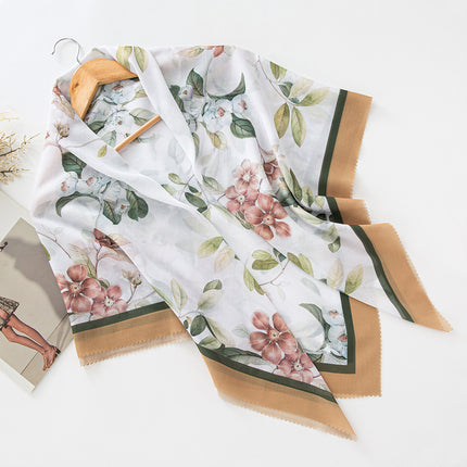 Cross-Border New Product Voile Print 110 Square Scarf Classic Lace Scarf Turban Malaysian Shawl