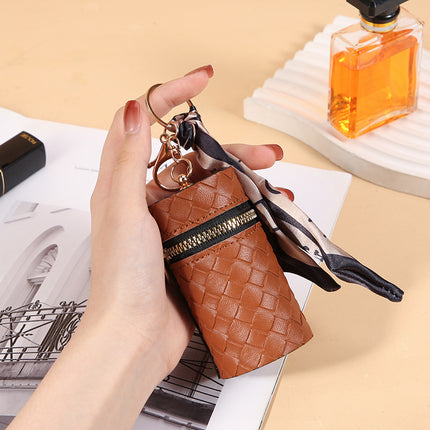 High-End Luxury Coin Purse Pendant Earphone Bag Lipstick Mini Keychain Bag Retro Bucket Lipstick Bag Simple Pendant Bag