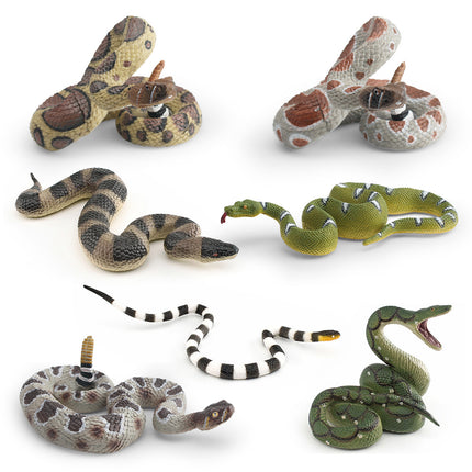 Simulation wild reptile model children's cognitive tummy giant coral snake boa trick decoration