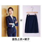 Blue suit + skirt / S