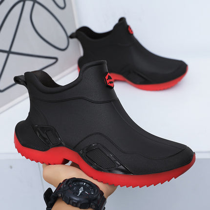 New Rain Boots Short-Tube Men's Adult Waterproof Shoes Women's Rain Boots Non-Slip Wear-Resistant Rubber Shoes Kitchen Fashion Fishing Water Boots