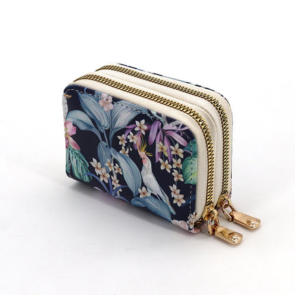 New Chinese-Style Card Holder for Women, Large Capacity, Multiple Card Slots, Multifunctional Zipper Coin Purse, Anti-Degaussing Card Holder for Women, Light Luxury