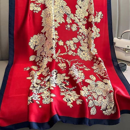 2024 New Arrival Li Brocade Satin Scarf Women's Elegant Printed Fashionable Scarf Spring Autumn Winter Scarf Scarf Shawl