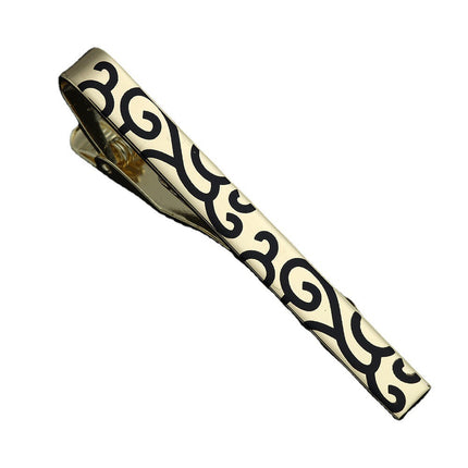 Tie Clip Men's Gold Geometric Line Style Silver Enamel Simple Classic New Black Xiangyun Copper Tie Clip