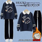 navy blue black pants (fleece-lined thickening) / XS