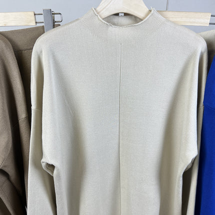 In-Stock Autumn and Winter European and American Foreign Trade Popular Long-Sleeve Sweater Set Knit Top and Pants Casual Two-Piece Set