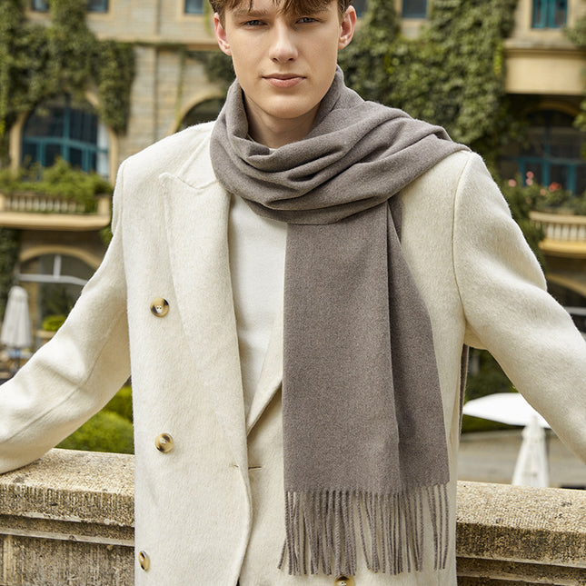 Men's Wool Scarf, Women's Winter Warm Cashmere Scarf, Autumn and Winter Korean Style Versatile Solid Color Scarf Wholesale