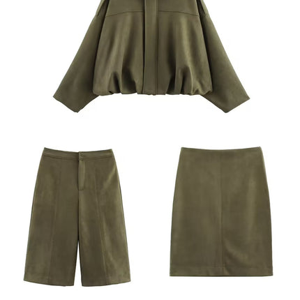 Za Cross-Border Amazon Hot-Selling Wholesale 2025 New European and American Style Suede Texture Bomber Jacket in Stock