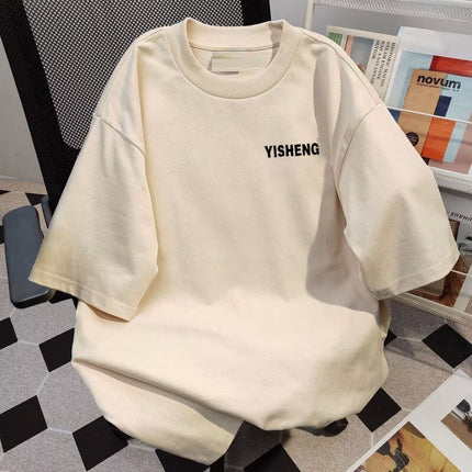 100% Pure Cotton Heavyweight Round Neck T-Shirt Top 2025 Summer New Fat mm Plus Size Couple Wear Short-Sleeved T-Shirt Bottoming Shirt