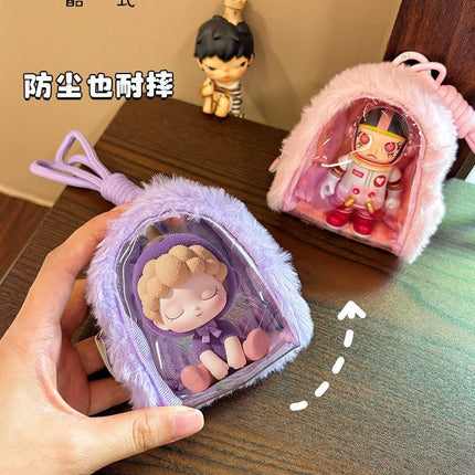 Original Plush Transparent Storage Bag Mini Cute Coin Purse Canvas Earphone Bag Storage Hanging Bag