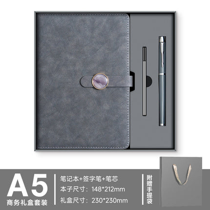 Business Notebook Gift Box Set, Notepad with Insulated Cup, Souvenir Gift, Customizable Logo, Simple Gift Box Packaging