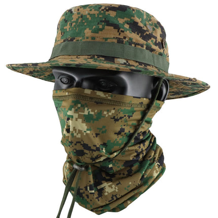 Summer Camouflage Tactical Penny Hat suit Multi-function Magic Hood Fishing Cap Sunscreen Protective Breathable Fisherman Hat