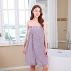 Gray and purple wearable bath skirt / 140/70cm