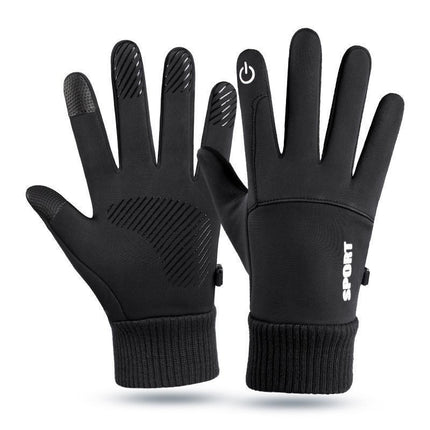 Winter Men's and Women's Velvet Touch Screen Anti-Slip Windproof Warm Outdoor Sports Gloves Windproof and Wear-Resistant Cycling Gloves