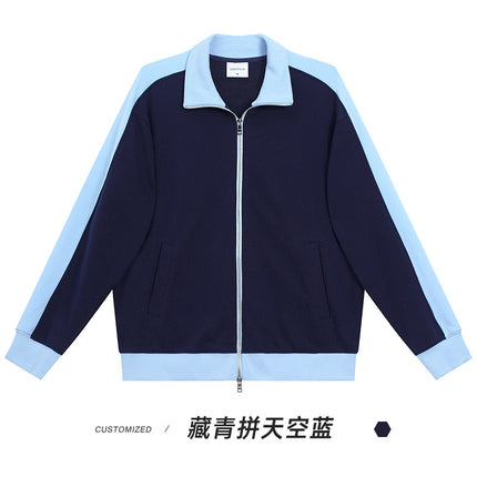 wine red 380g blockbuster fashion brand zipper cardigan coat autumn and winter color matching long sleeve solid color basic stand collar sweater men