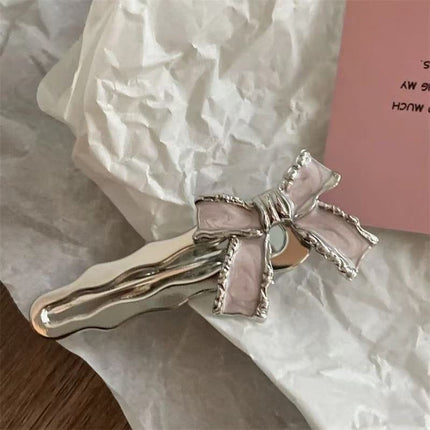 Sweet and Cool Bow Hairpin for Women Dopamine Y2K Side Bangs Clip High-End Exquisite Versatile Hairpin Clip