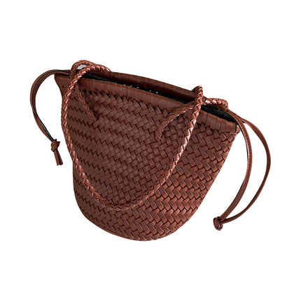 PU Woven Bucket Bag / Sac Seau PU Tressé
