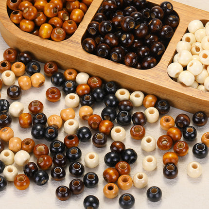 Natural Wooden Beads, Round Abacus Beads, Large Hole Beads, Loose Beads, Handmade DIY Jewelry, Mobile Phone Chain Accessories, Beading Accessories