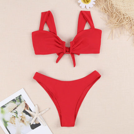 2025 Swimwear Women's Sexy Two-Piece Bikini Multi-Color U-Cut Backless Swimsuit Beach Bikini Hollow-Out Two-Piece Style