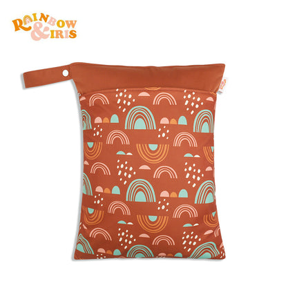 Nordic printing storage hanging bag cross-border hot sale baby diaper bag wetbag wet and dry separation double-layer waterproof bag