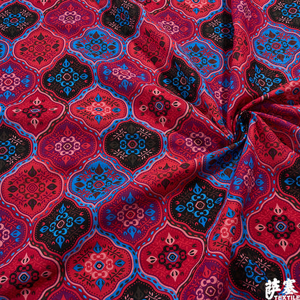 Hemp Cotton Digital Printed Fabric Yunnan Lijiang Retro Bohemian Fabric Hotel Pillow Bar Tablecloth