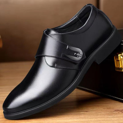 Men's leather shoes soft leather soft bottom business casual men's shoes work security work father shoes wholesale a generation of hair
