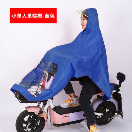 Extra Large and Thickened Electric Vehicle Raincoat Poncho for Adults, with a Visible Window, Storm-Proof, Wholesale Protection