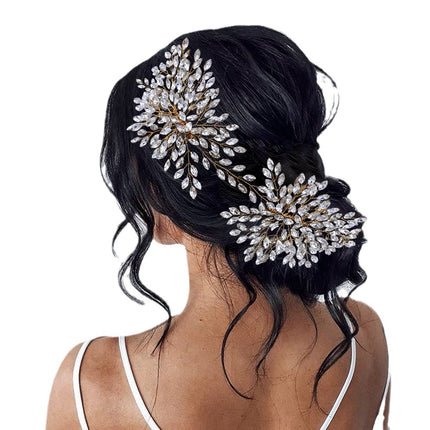 Youlapan European and American Style Bridal Hair Accessories Rhinestone Hair Comb Side Decoration Double-Ended Comb Hair Accessory Hp392