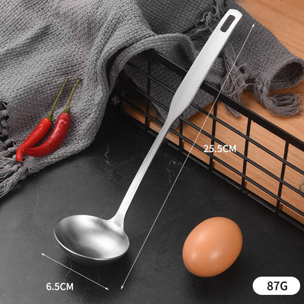 304 Stainless Steel Soup Spoon Hot Pot Colander Household Thickened Large Spoon Long Handle Porridge Spoon Porridge Spoon Drinking Soup Spoon