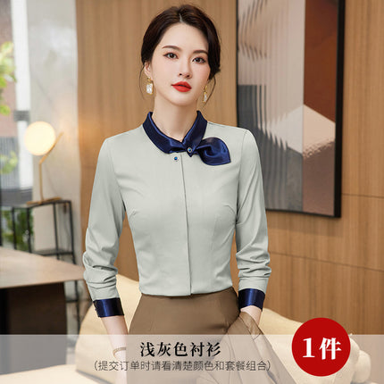 Stewardess Business Dress Shirt Hotel Front Desk Work Clothes suit Female Beautician Clothing Real Estate Consultant Women's Clothing suit