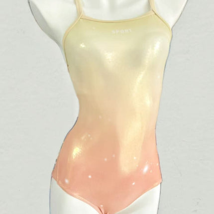 New One-Piece Swimsuit for Women, High-Looking Gradient Color Ins Style, Beautiful Belly-Covering Buttocks, Hot Spring Racing Triangle