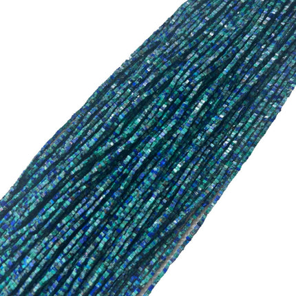 Natural Turquoise Broken Silver Square Spacer Crystal Beaded DIY Bracelet Clavicle Chain Jewelry Accessories Scattered Beads