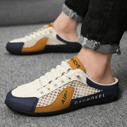 Baotou Half-Shoes Men's Shoes 2025 Summer New Mesh Breathable Slip-on Lazy Shoes Fashion Breathable Mesh Shoes