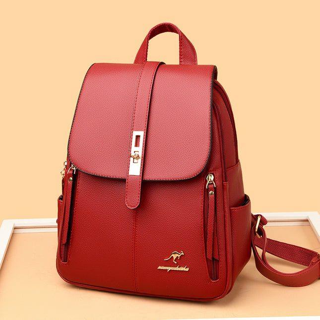 Foreign Trade Hot 2024 New Anti-theft Lock Backpack Trend Good Kangaroo Women's Schoolbag Fashion Travel Backpack