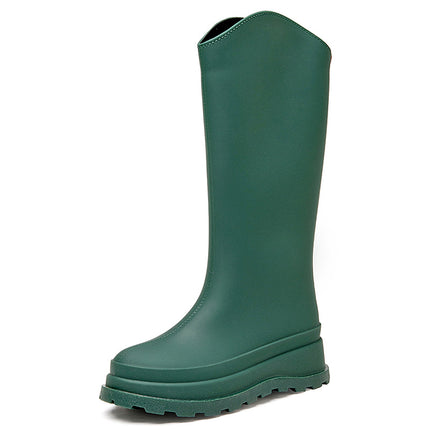 Korean-Made Single-Layer Russian Cross-Border Fashion High-Top Women's Rain Boots, Non-Slip Waterproof Rubber Shoes, Versatile New Style
