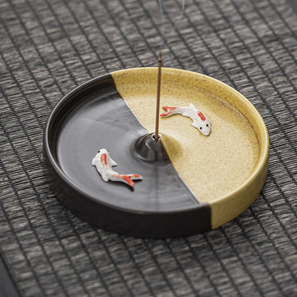 New creative thread incense holder incense tray Candlestick indoor incense burner ceramic home decoration plate incense agarwood sandalwood