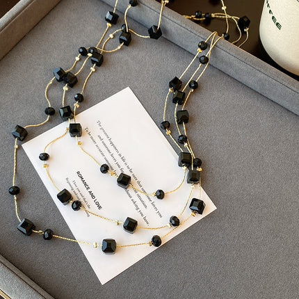Light Luxury and High-End Multi-Layered Pearl Sweater Chain, Feminine, Simple, Long Autumn and Winter Necklace, Alloy Accessories, Jewelry