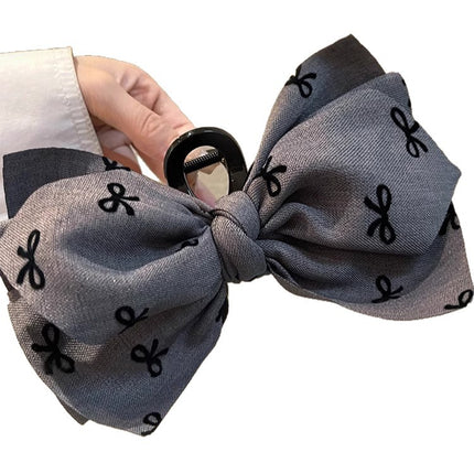 Double-Layer Satin Bow Hair Clip 2025 New Oversized Shark Clip Gentle Style High-End Hair Accessory Hair Clip