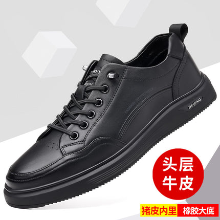 Board shoes men's 2023 spring new leather shoes casual comfortable soft bottom wholesale handmade men's shoes trend all-match Sports