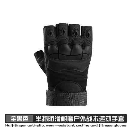 Tactical Full-Finger Gloves for Men, Soft Shell Protective Palm Pads, Touch Screen Combat Training Gloves, Non-Slip Half-Finger Gloves, Cross-Border