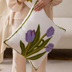 45*45cm [single pillowcase] / Purple tulips