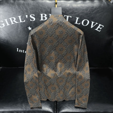 Autumn and Winter New Men's Casual Versatile Light Luxury Quality Half Turtleneck Double-Sided Velvet Bottoming Shirt