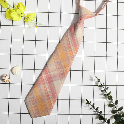 JK Small Tie Women's College Style Lazy Japanese Style Plaid Uniform Shirt Tie Student ins Men's and Women's Short Free Tie